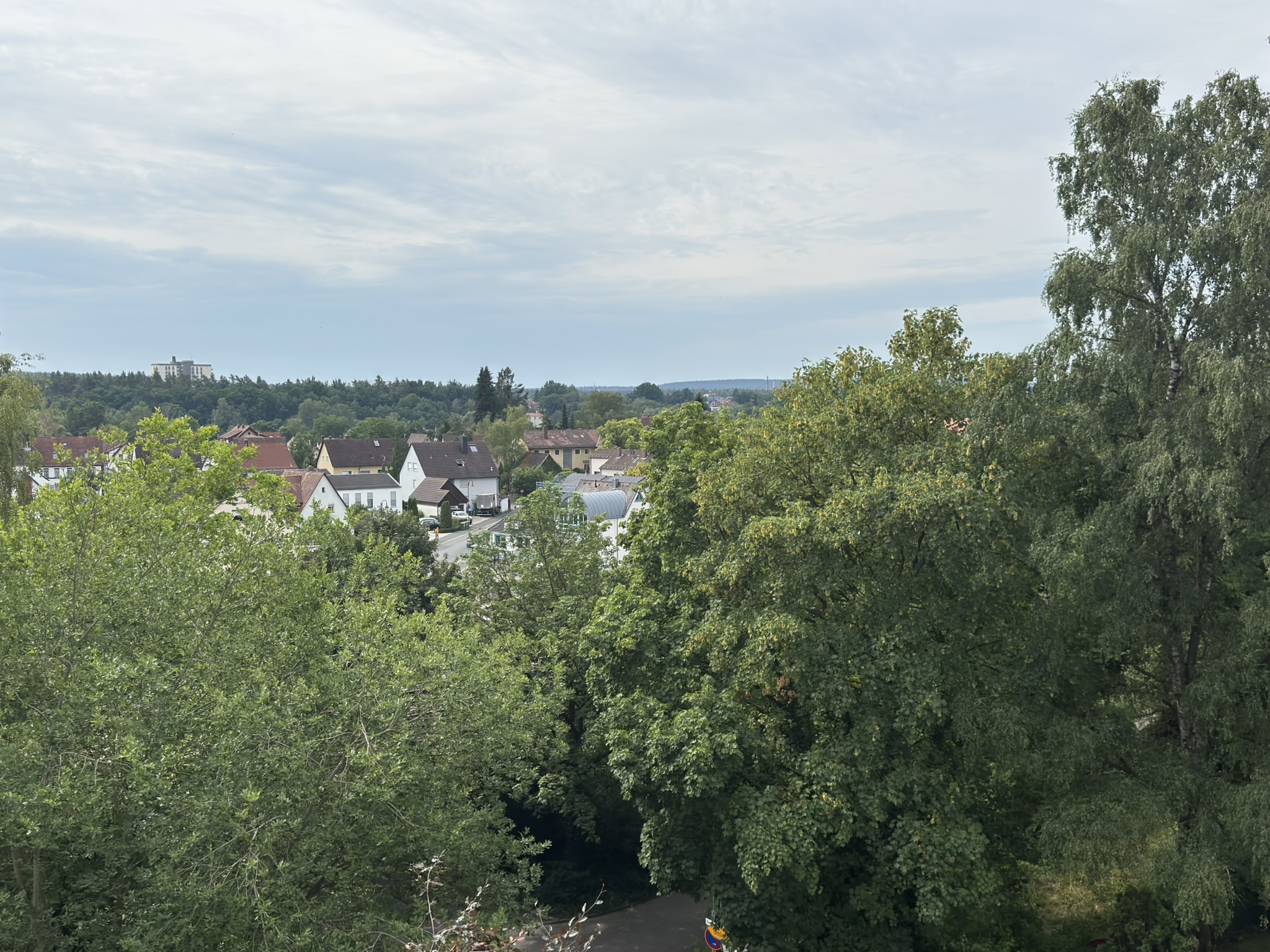 Blick über die Dächer und Bäume von Rückersdorf